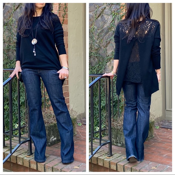 ✨LAST ONE✨PARIS ✨Black Lace Back Chic Sweater - Picture 2 of 4